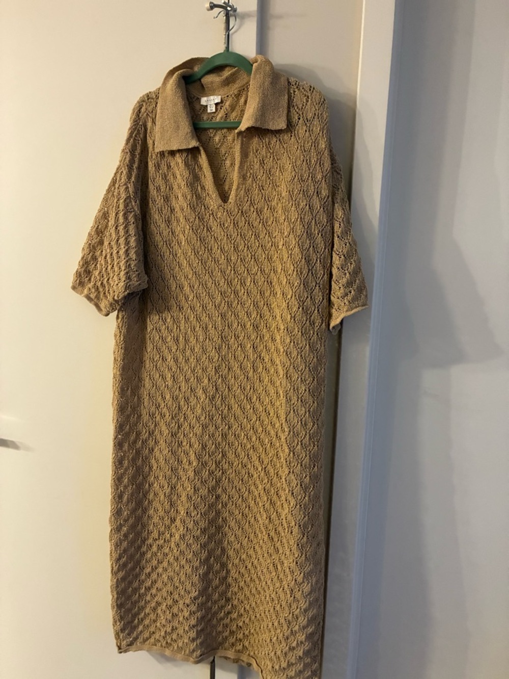Topshop Camel Knit Maxi Dress